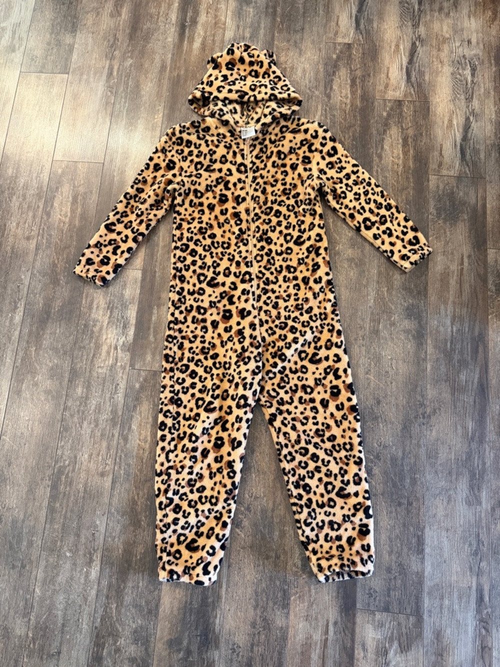 H&M Leopard Print Hooded One-Piece - Tan & Black